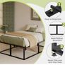 King Size Bed Frame 150x200 cm with Sturdy Slats Support, Black 46 cm High Heavy Duty Metal King Bed Frame, Large Underbed Storage, Noise Free, Easy Assembly Image 4
