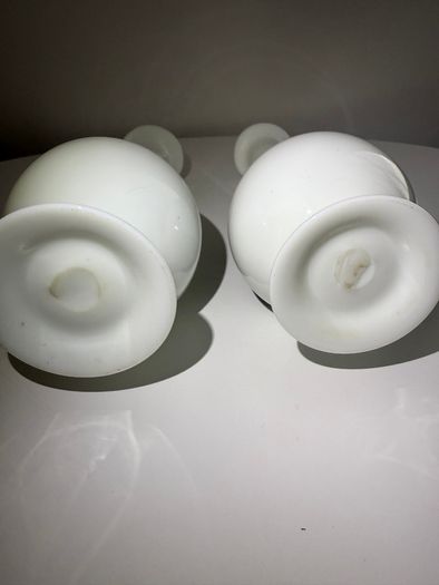 Pair of Antique Victorian Opaline Glass Vases. Japonisme Aesthetic Movement c.1880 to1900