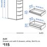 ikea drawer unit 9 drawers ALEX Image 3
