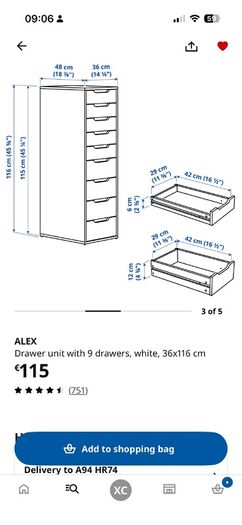 ikea drawer unit 9 drawers ALEX