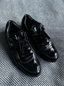 Paul Green Black Patent Trainers