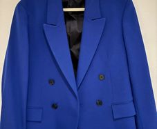 ZARA Cobalt Blue Double-Breasted Blazer Tailored Size EU 48 Mens
