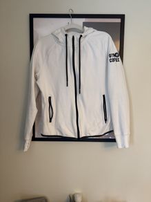 Women's Gym&Coffee white/black hoodie.