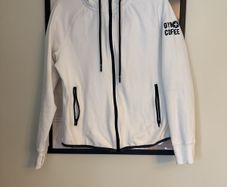 Women's Gym&Coffee white/black hoodie.