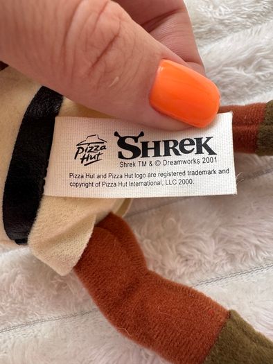 Shrek 2001 Vintage Plush Pizza Hut NOT working approx. 20 cm. Used Please see photos