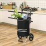 _Shopping cart, Shopping cart, foldable, with cooler bag, versatile, removable bag, wheels, sturdy, Black Image 4