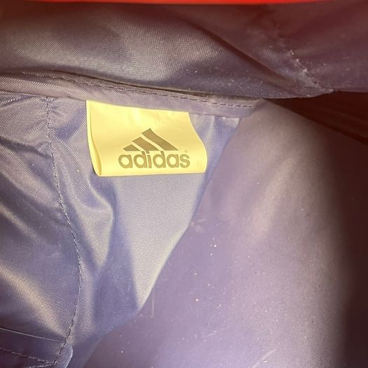 Adidas Duffle Bag - Blue Red Gym Travel Sports - Spell Out - 90s