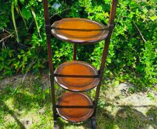 vintage mahogany folding cake /plant stand,
