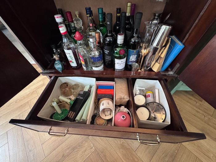 Vintage Drinks Cabinet/ TV Unit, Solid Wod