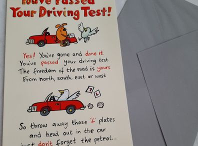 Congratulations you're passed your driving test