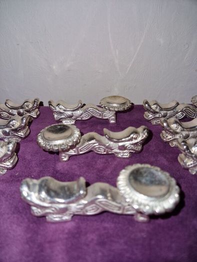 Collection of 11 Vintage Chinese Dragon chopstick and spoon holder