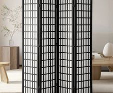 Room Divider, 4 Panel Japanese Room Divider, Wood Folding Privacy Screen Indoor, Japanese Partition Dividers Portable Decoration Screens, for Room Separation Home Office Restaurant & Bedroom