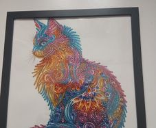 Cat Diamond Painting Framed