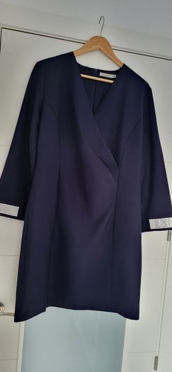 ANANY Navy Jewelled Cuff Dress Sz 2XL (Fit 16UK-18 UK) - Bnwot Rrp 89.99