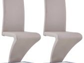 Dining Chairs with Zigzag Shape 2 pcs Cappuccino Faux Leather