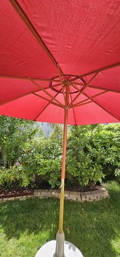 Garden umbrella with base