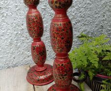 Pair lacquer work candle holders ?