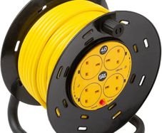 Outdoor Extension Lead, 40m, 4 Socket Extension Reel, Heavy Duty Extension Cable, Thermal Cut Out, Extension Lead for Garden Lawn Mower Office, 13A Fused UK Plug