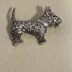 Solid Silver Scottie Brooch