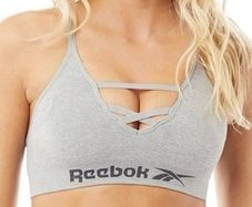 Reebok Womens Maryna Seamless Sports Bra Grey Marl Size Large BNWOT