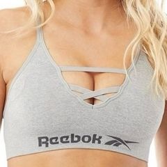 Reebok Womens Maryna Seamless Sports Bra Grey Marl Size Large BNWOT