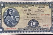 Irish Lady Lavery 10 Pound Banknote 1976