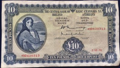 Irish Lady Lavery 10 Pound Banknote 1976