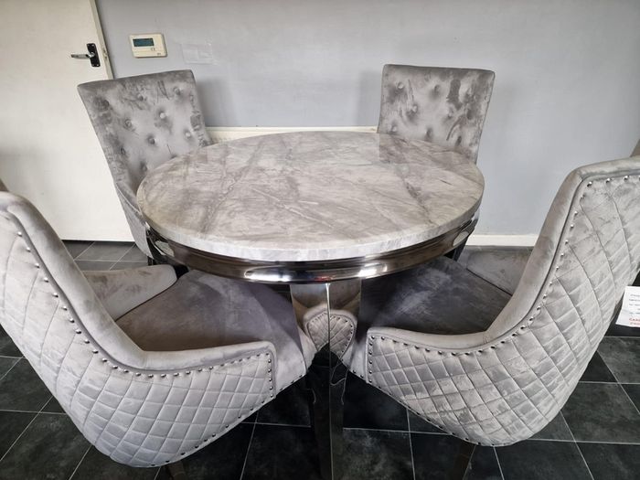 Marble Kitchen Dining Table With 6 Chairs