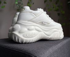 Buffalo BLADER ONE Platform Sneakers White Vegan Leather Chunky Trainers EU 39/6