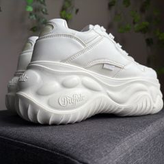 Buffalo BLADER ONE Platform Sneakers White Vegan Leather Chunky Trainers EU 39/6