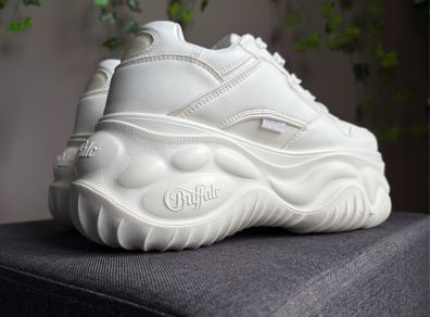 Buffalo BLADER ONE Platform Sneakers White Vegan Leather Chunky Trainers EU 39/6