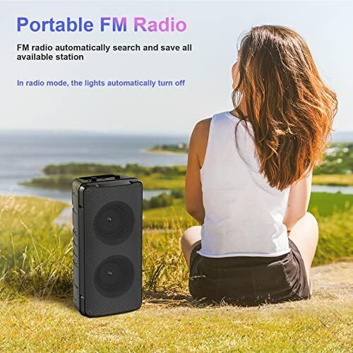 Bluetooth Speakers, 60W(80W Peak) Portable Loud Wireless Stereo Speaker with Rich Bass, Bluetooth 5.0, FM Radio, Colorful Lights, TWS Pairing, 10000mAh Battery, Outdoor Speaker for Home Party Gifts