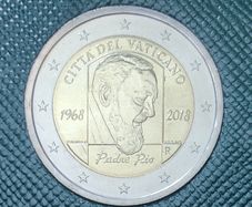 Vatican 2 Euro Brilliant Uncirculated Coin 2018 - Padre Pio