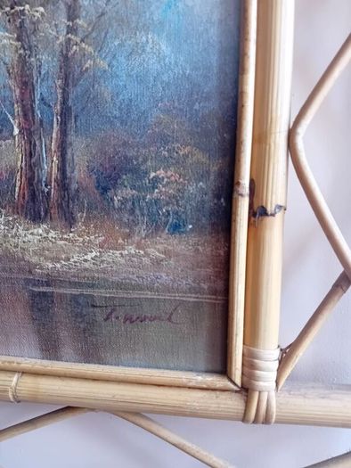 Vintage mid century large oil painting