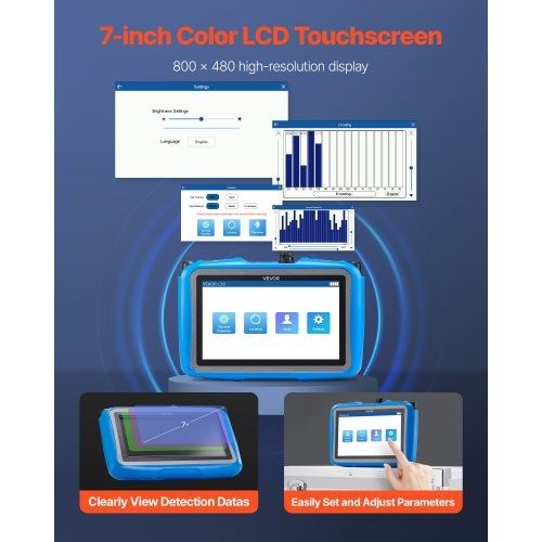 Pipe Water Leak Detector for Indoors, 1Hz-10000Hz, LCD Touchscreen Plumbing Water Leakage Detection Locator with Horizontal & Vertical Sensors, Headphones, 8GB SD Card & Carry Case