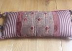 Small silk and polyester decorative cushion