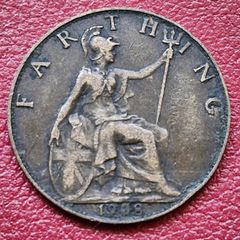 1908 EDWARD VII (1901/10) Farthing coin
