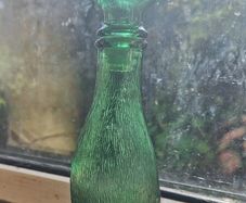 Empoli Green Glass Cat Decanter