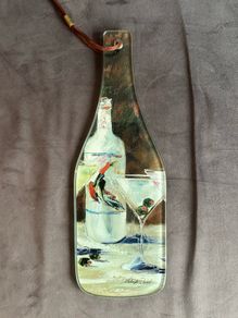 Glass Wine Bottle Trivet/ Cheese Board