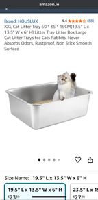 HOUSLUX Stainless Steel litter trays x 2