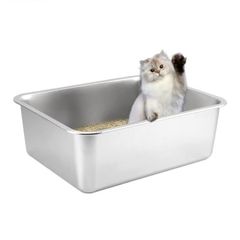 HOUSLUX Stainless Steel litter trays x 2