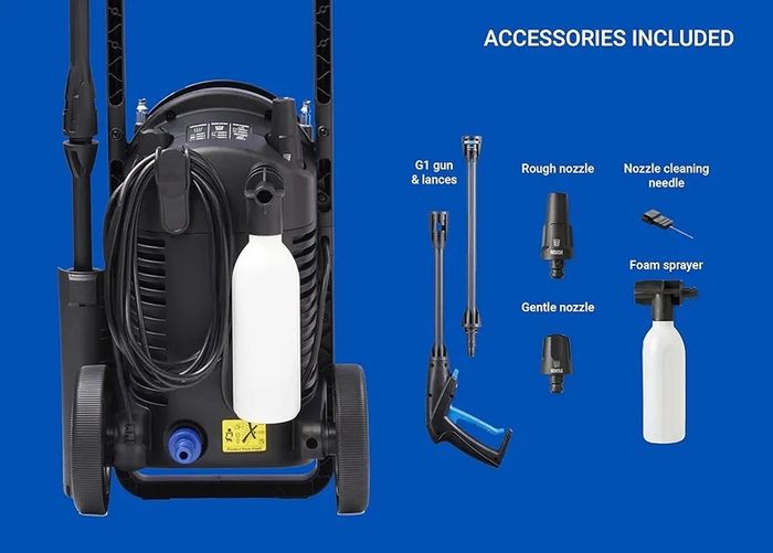 Core 130 Bar High Pressure Washer with Power Control - Mini Power Washer for Patios and Car Cleaner (1500 W)