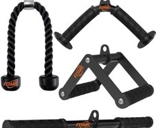 Cable Machine Attachment Set, Lat Pulldown Attachments for Home Gym Equipment, Tricep Pull Down Attachment for Home Gym Accessories, Lat Pull Down Bar and Tricep Rope Cable Attachment
