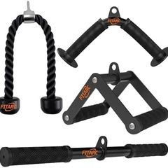Cable Machine Attachment Set, Lat Pulldown Attachments for Home Gym Equipment, Tricep Pull Down Attachment for Home Gym Accessories, Lat Pull Down Bar and Tricep Rope Cable Attachment
