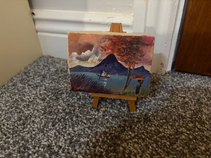 Tiny painting and stand