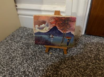 Tiny painting and stand