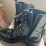 New Unisa Patent Leather Forest Green Biker Boots Image 7