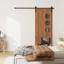 183CM/6FT Sliding Door Track Barn Door Hardware Kit Closet Rail Roller Accessory Adjustable Floor Guide Image 9