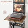 Brown Vinyl Record Storage with Player Stand 200 Albums Vinyl Record Holder Cabinet with Wall Mount, Record Player Table for Living Room or Bedroom Image 3