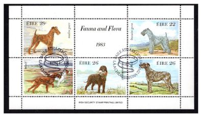 1983 Ireland Fauna & Flora Dogs Commemorative Stamps Miniature Sheet Fine Used with First Day Issue Cancel